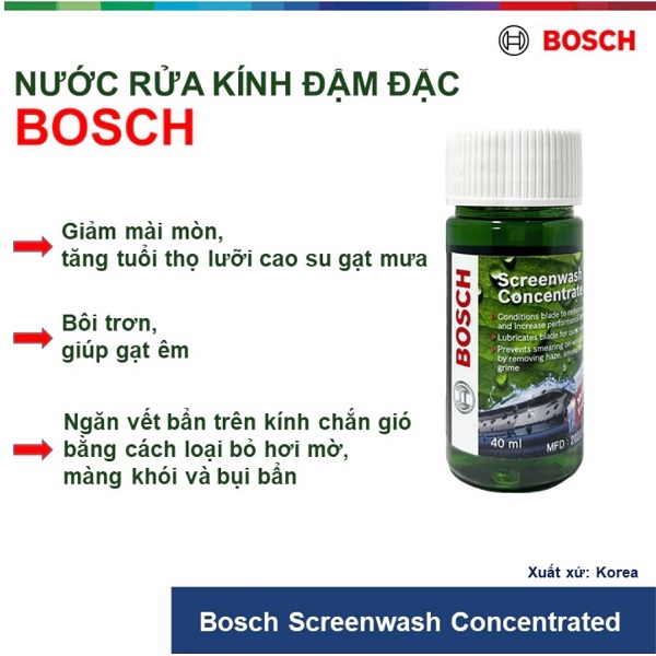 Nước rửa kính BOSCH cao cấp chai 40ml
