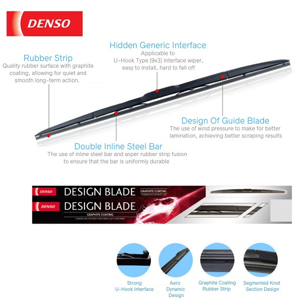 Chổi gạt mưa mềm 3 khúc Denso Nhật (Japan) chính hãng