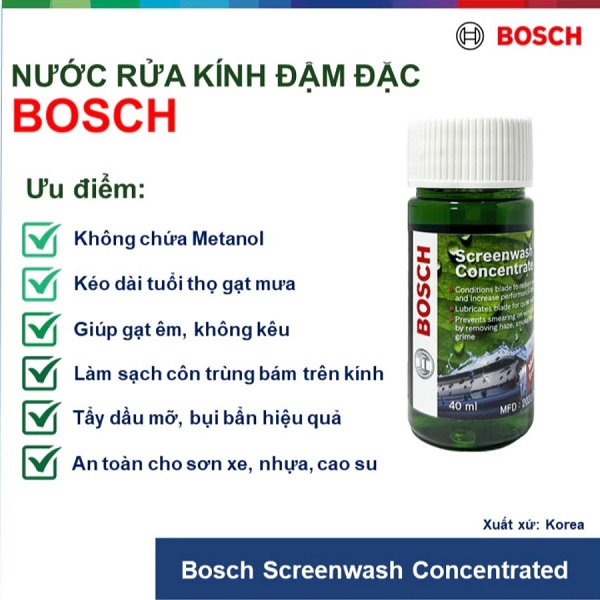 Nước rửa kính BOSCH cao cấp chai 40ml