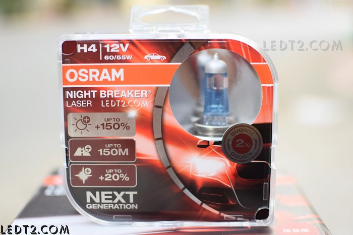 Đèn Halogen Osram Night Breaker Laser +150% chân H4, H11, H7, HB3, HB4, H1, H3
