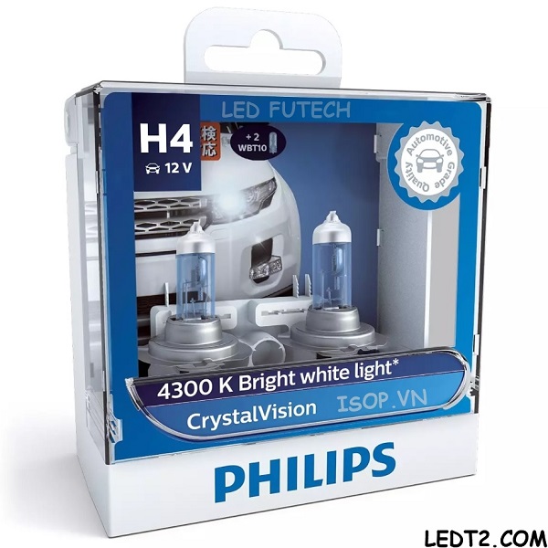 Đèn pha Halogen Philips Crystal Vision 4300K