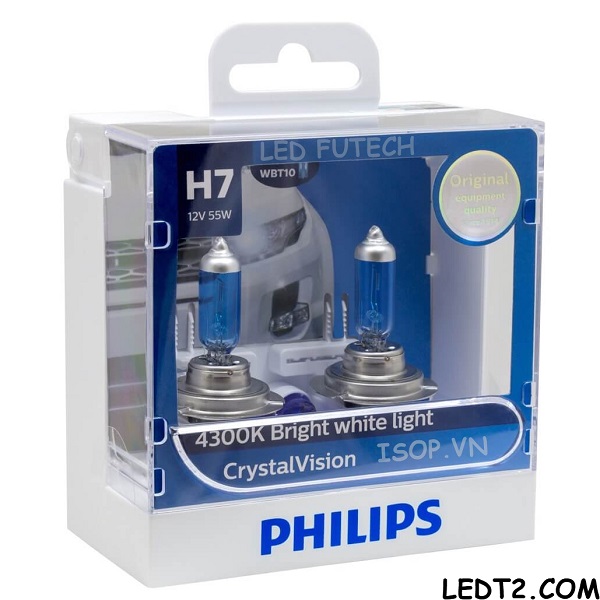 Đèn pha Halogen Philips Crystal Vision 4300K