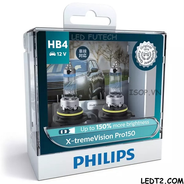 Đèn pha Halogen Philips Xtreme Vision Pro150 +150%