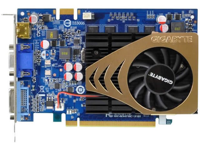 Gigabyte 9400GT-1GI (Nvidia GeForce 9400GT, 1024MB GDDR2, 128 bit)
