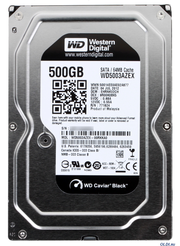 Hdd 500G Western Black Sata3