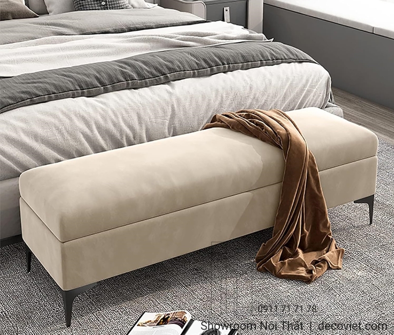 ghế đuôi giường bọc nệm sang trọng phong cách châu Âu