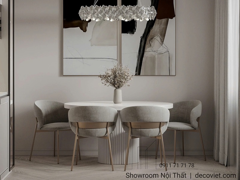 Bàn ăn 4 ghế trong thiết kế nội thất hiện đại.