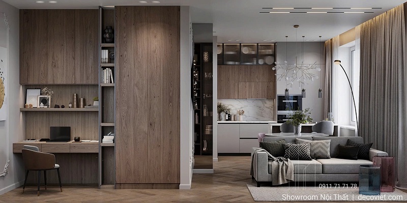 Thi công nội thất thực tế theo bản vẽ thiết kế 3D.