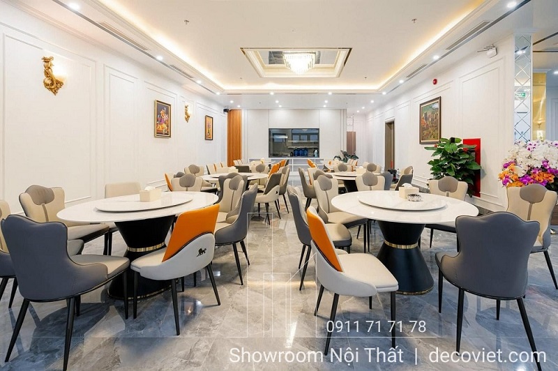 Bộ bàn ăn tròn xoay nhà hàng cao cấp