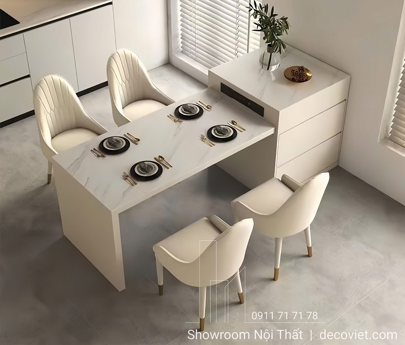 bàn ăn kết hợp đảo bếp