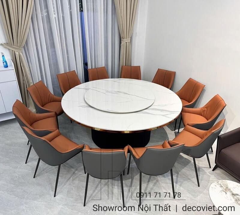 Bàn ăn tròn mặt đá 2m dành cho 12 người sang trọng