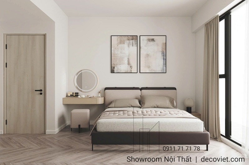 Phòng ngủ tối giản với ánh sáng tự nhiên, tạo cảm giác thư giãn và tinh tế