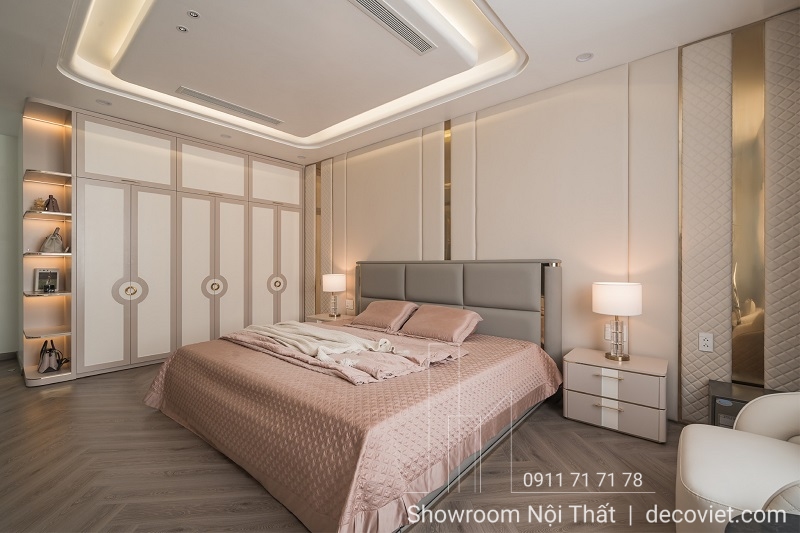 Không gian thực tế phối cảnh giường ngủ tại showroom nội thất Thủ Đức
