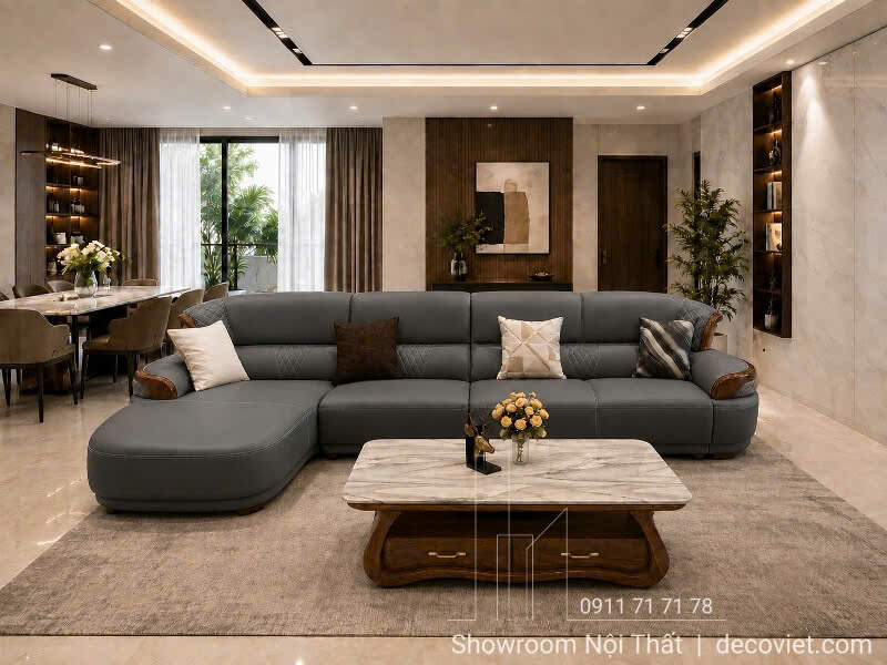 Mẫu sofa da sinh thái đặt sản xuất theo yêu cầu.