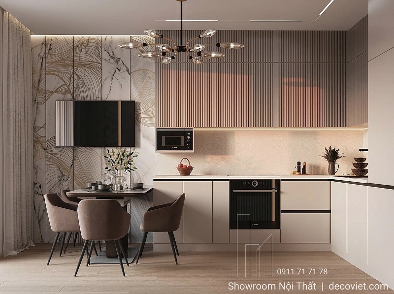 Tủ bếp gỗ hiện đại giải pháp lưu trữ thông minh và đồng bộ thẩm mỹ cho căn bếp Việt.