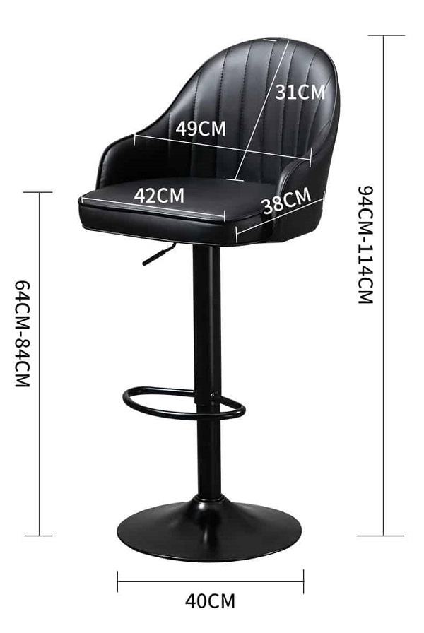 kích thước chiều rộng ghế bar