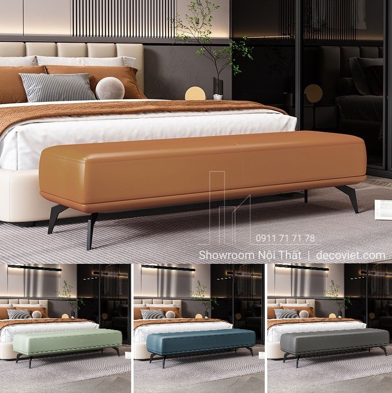 ghế đuôi giường decor phòng ngủ phong cách Hàn Quốc