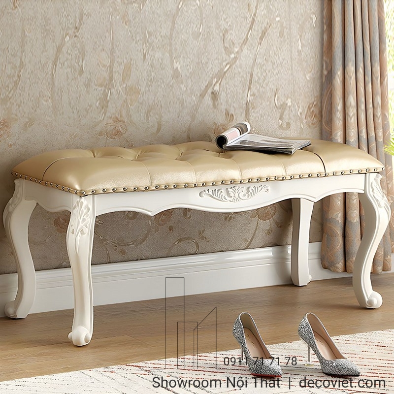 thiết kế ghế dài cuối giường tân cổ điển sang trọng