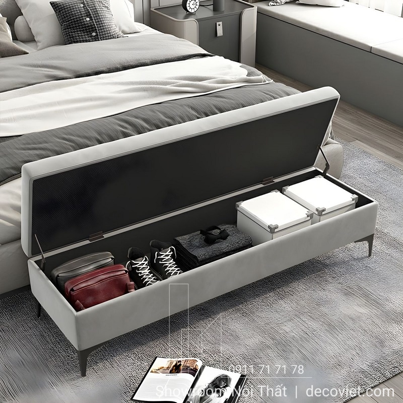 ghế đuôi giường kiểu dáng thanh lịch cho phòng master