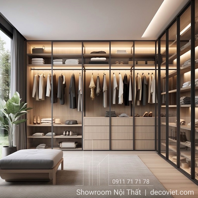 thi công nội thất phòng thay quần áo