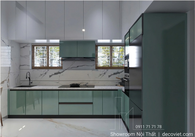 Mẫu tủ bếp gỗ công nghiệp chống ẩm, bền đẹp theo thời gian