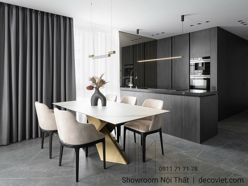 Tông màu trung tính giúp không gian bếp trở nên thoáng đãng và ấm cúng hơn