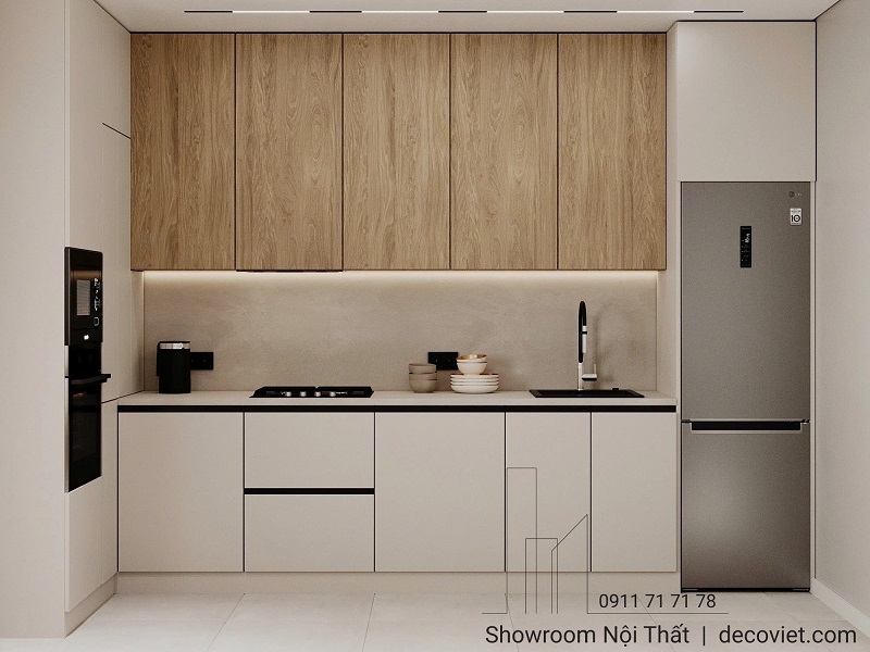Mẫu tủ bếp gỗ giá rẻ đẹp, phù hợp nhiều phong cách nội thất từ căn hộ đến nhà phố
