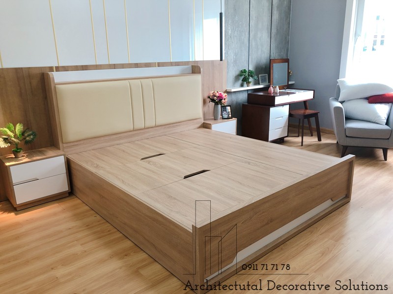 Giường ngủ gỗ giá rẻ 25T DecoViet bền đẹp, chống ẩm, dễ vệ sinh