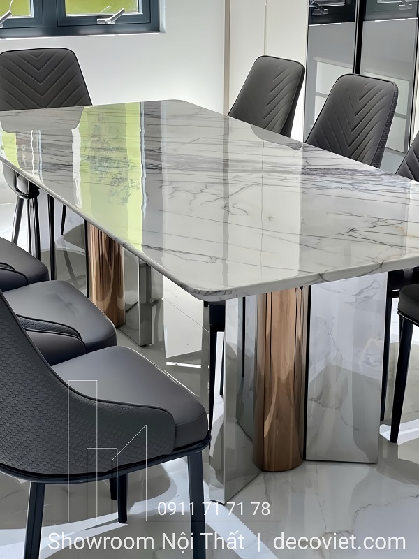 bàn ăn mặt đá 10 ghế đẹp