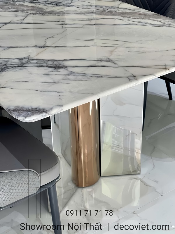 bàn ăn 10 ghế mặt đá