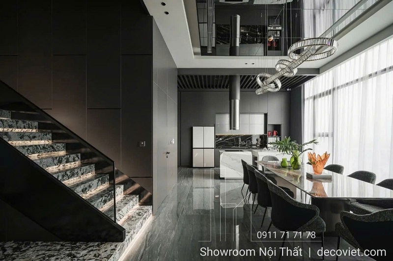 bộ bàn ăn mặt đá 10 ghế cao cấp