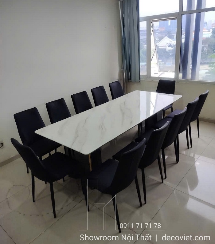 Bộ bàn ăn dài 12 ghế hiện đại thiết kế đơn giản tinh tế cho phòng ăn lớn