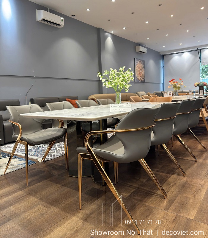 Mặt bàn ăn đá cẩm thạch tự nhiên vân đẹp kích thước 2m6