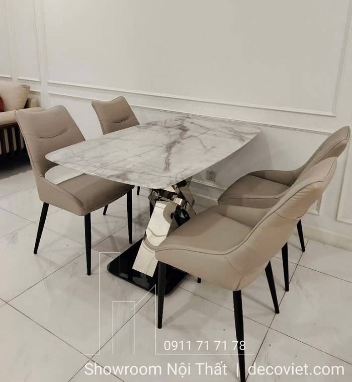 bàn ăn 4 ghế mặt đá cao cấp