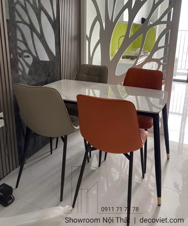 bàn ăn 4 ghế mặt đá 1m2