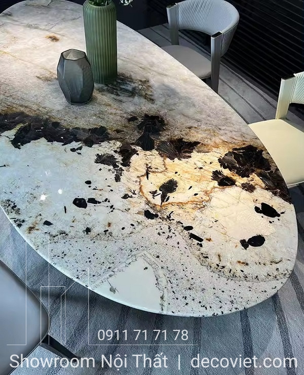 bàn ăn mặt đá hiện đại