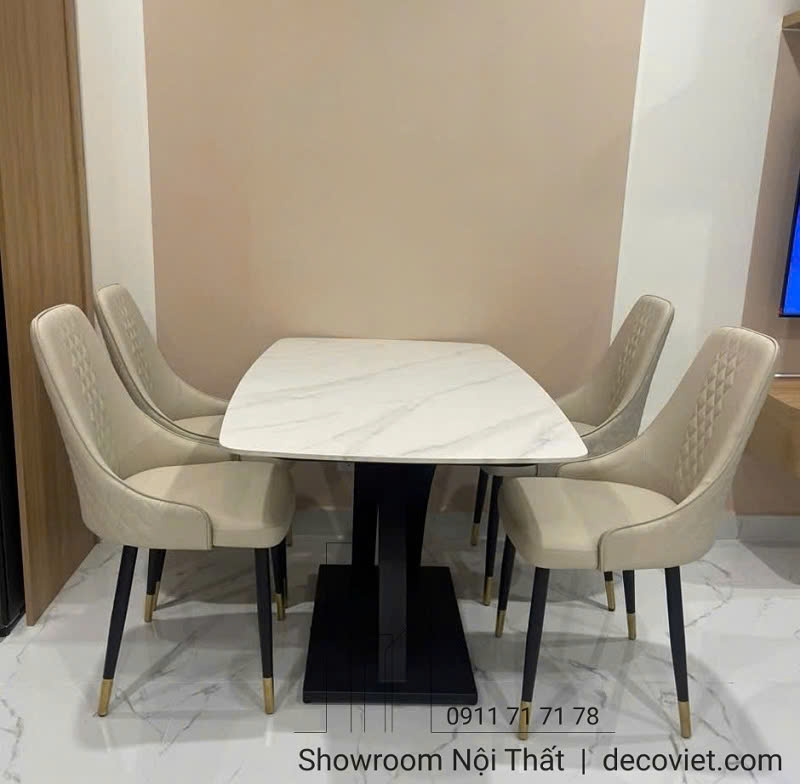 bộ bàn ăn mặt đá 4 ghế