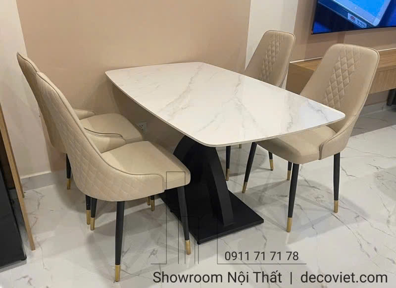 bộ bàn ăn mặt đá 4 người