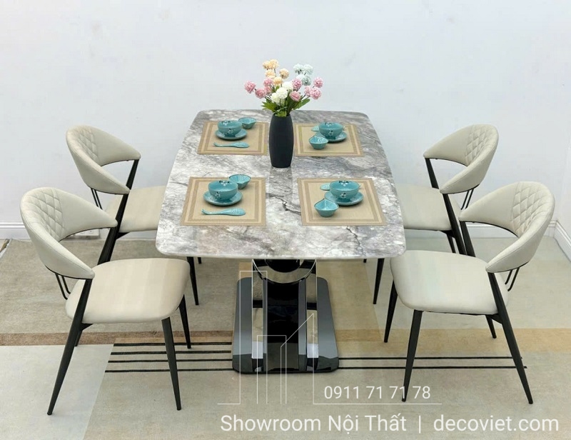 bàn ăn mặt đá hiện đại