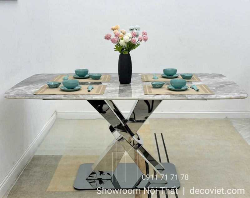 bàn ăn mặt đá hiện đại