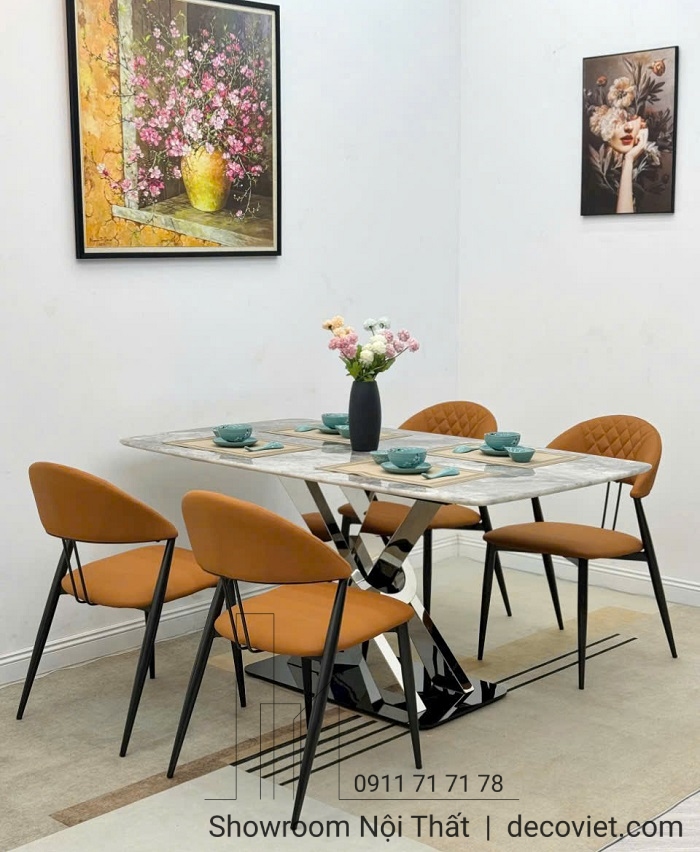 bàn ăn 4 ghế mặt đá đẹp