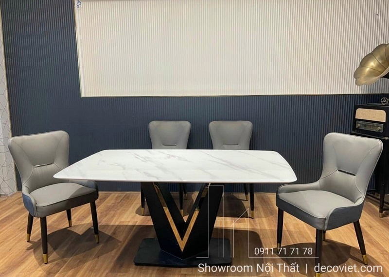 bàn ăn 4 ghế mặt đá nhập khẩu