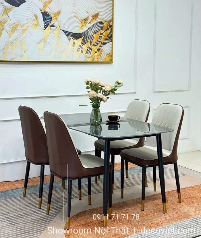 bàn ăn mặt đá hiện đại