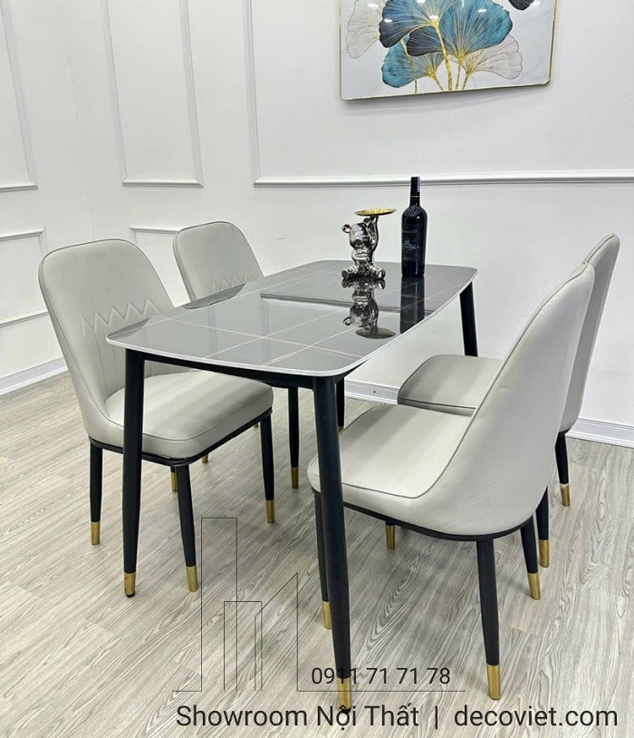 bàn ăn mặt đá 4 ghế