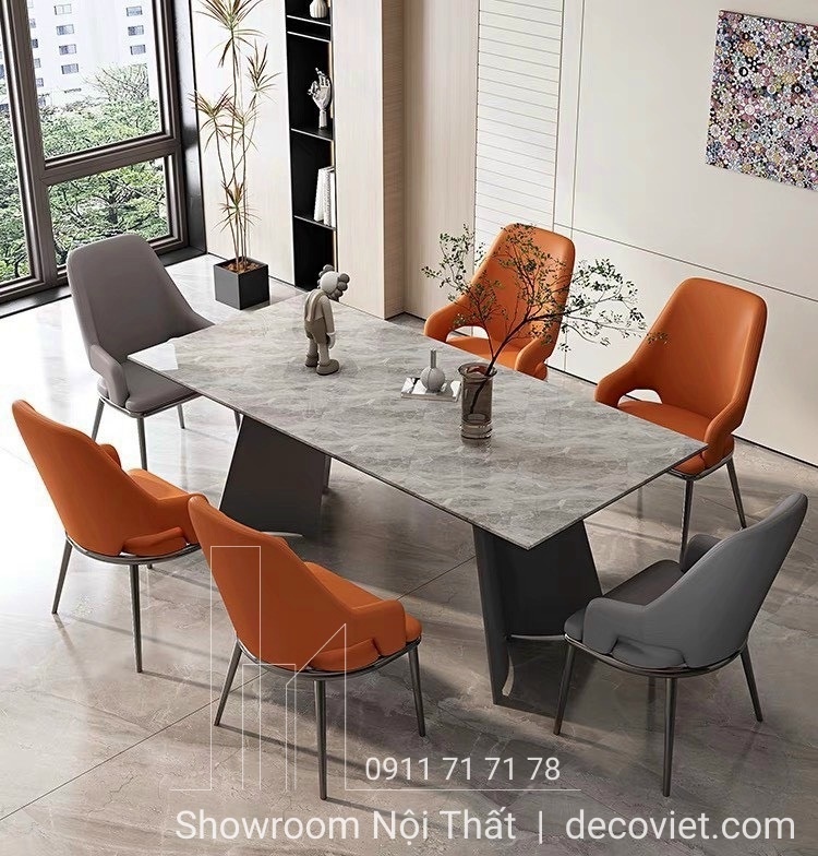 bàn ăn 6 ghế mặt đá