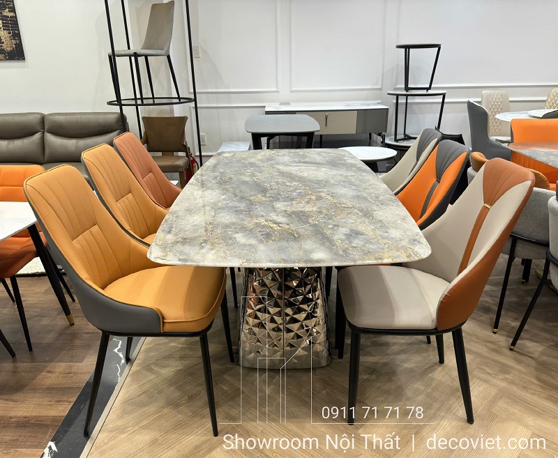 bàn ăn mặt đá 6 người