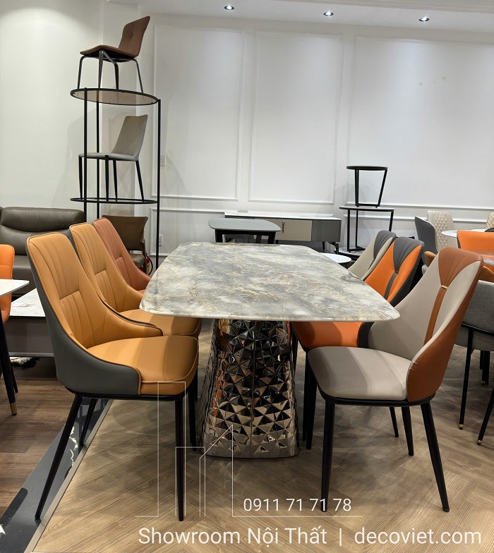 bàn ăn mặt đá 6 ghế đẹp