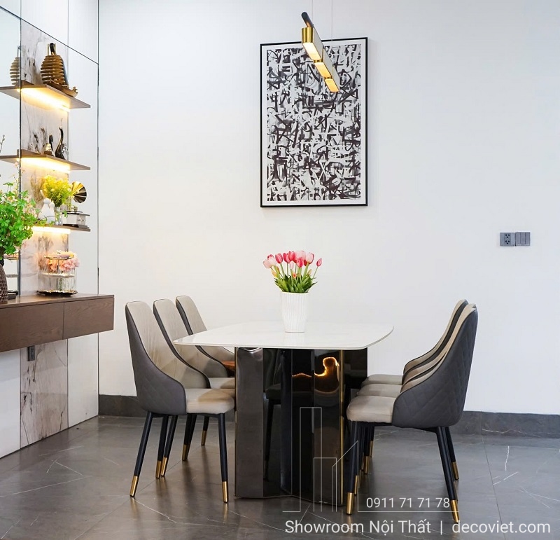 bàn ăn mặt đá 6 ghế