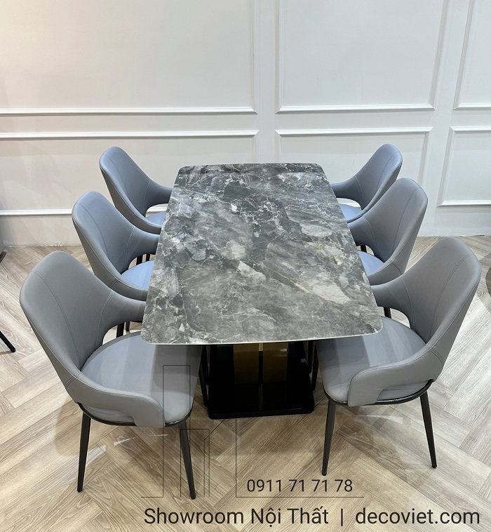 bàn ăn mặt đá 6 ghế