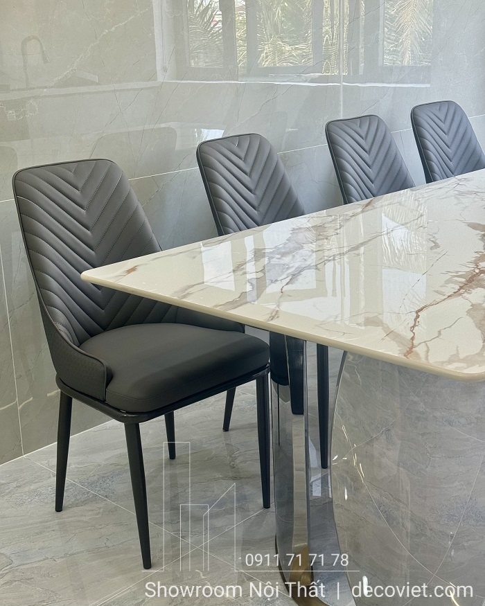 bàn ăn mặt đá hiện đại 6 ghế